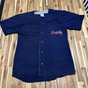 Vintage Atlanta Braves‎ Jersey Mens L Blue Artex Cotton MLB Baseball 90s Sports